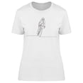 thumbnail image 1 of Continuous Line Cyclist Design T-Shirt Women -Image by Shutterstock, Female Medium, 1 of 2