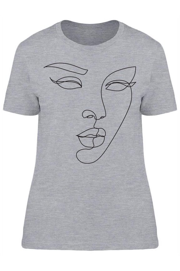 Continuous Line Design Of Face T-Shirt Women -Image by Shutterstock, Female Small