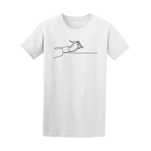 Continuous Line Drawing Hand With Pen Tee Men's -Image by Shutterstock
