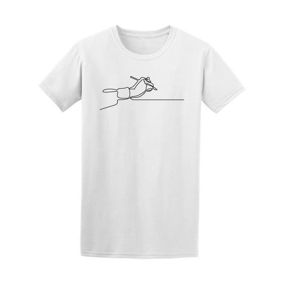 Continuous Line Drawing Hand With Pen  T-Shirt Men -Image by Shutterstock, Male x-Large