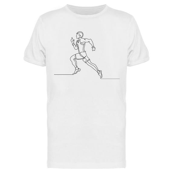 Continuous Line Drawing Runner T-Shirt Men -Image by Shutterstock, Male Large