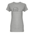 thumbnail image 1 of Continuous Line Elephant Design Shaped T-Shirt Women -Image by Shutterstock, Female Large, 1 of 2