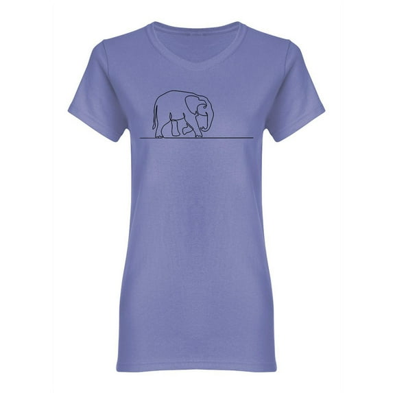 Continuous Line Elephant Design Shaped Tee Women's -Image by Shutterstock