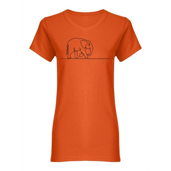 Continuous Line Elephant Design Shaped Tee Women's -Image by Shutterstock