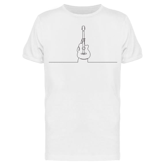 Continuous Line Holding Guitar Tee Men's -Image by Shutterstock