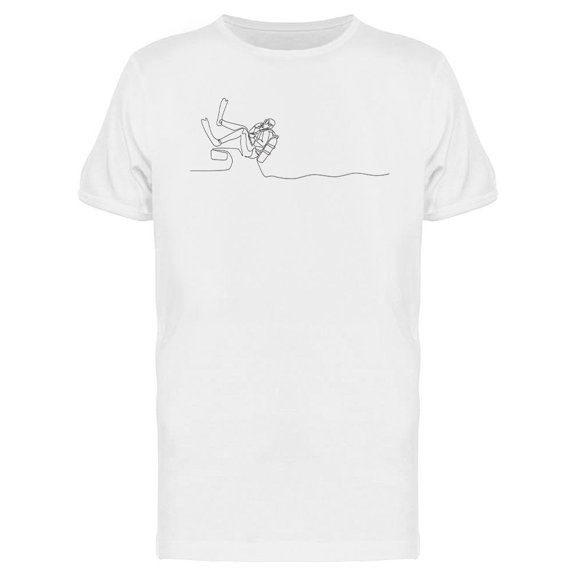 Continuous Line Scuba Diver T-Shirt Men -Image by Shutterstock, Male Small