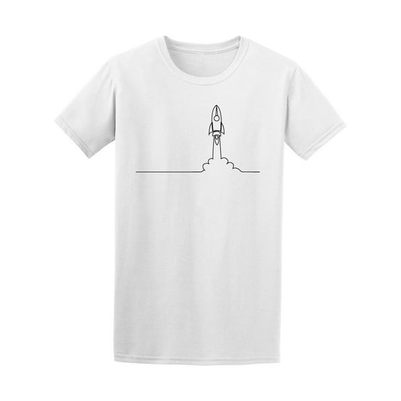 Continuous Line Start Up Rocket T-Shirt Men -Image by Shutterstock, Male XX-Large