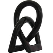 Continuous Looped Entwined Love Knot Sculpture Unique Modern Contemporary Décor Hand-Crafted Soapstone Artisans Of Kenya Genuine Human Hands Precious Gift (8 Inch, Black)