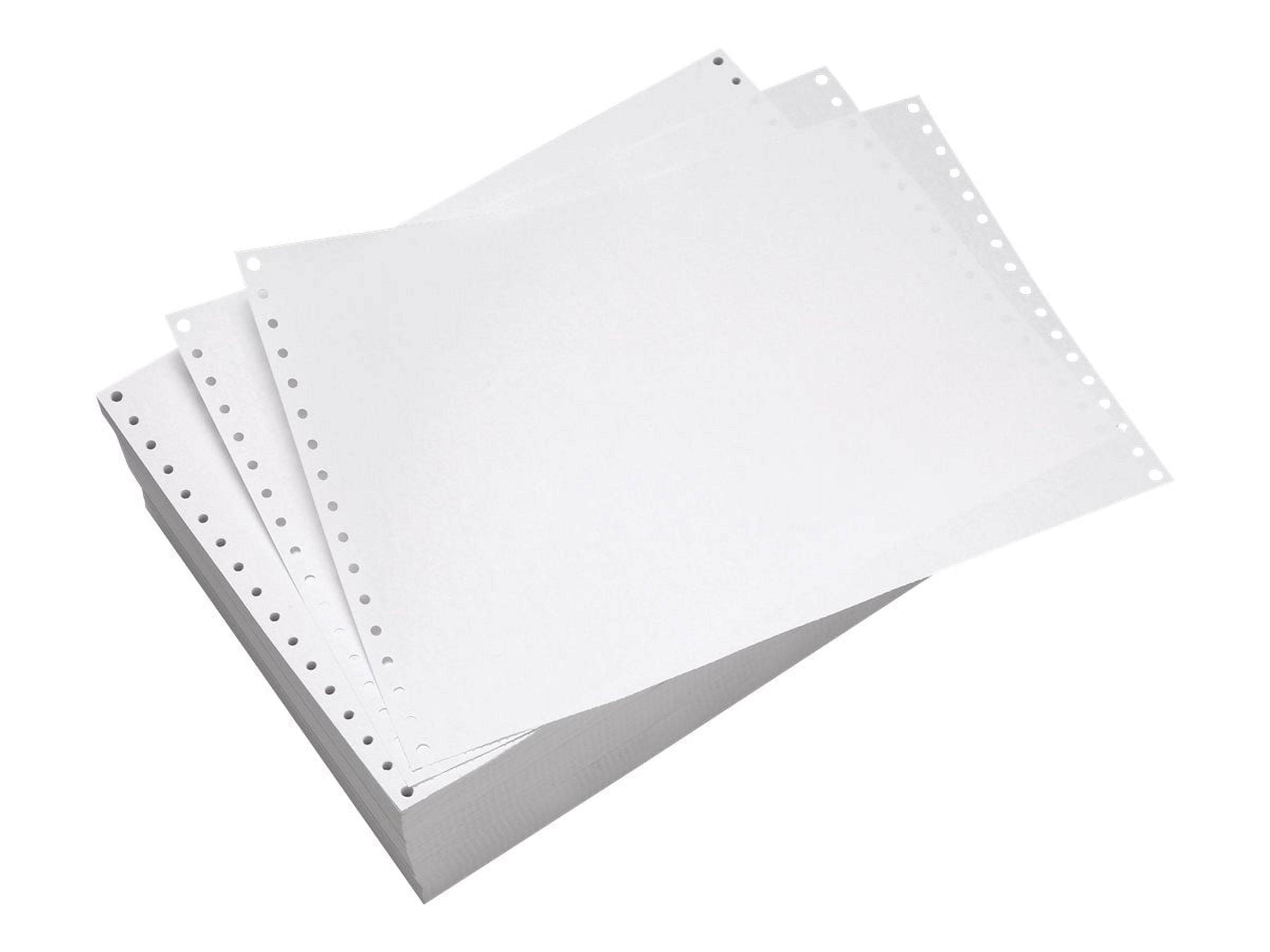 Continuous Paper Blank 12 x 8 ½ , Alliance Side Perfs | 92 Bright | 20 lb. White, 2,700 Sheets | Case