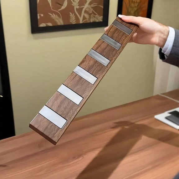 Continuous Row Hook Door Back Hanger for Strong Load-Bearing Suitable for Hanging Clothes and Hats Hangers Racks (1, Walnut Wood Color)