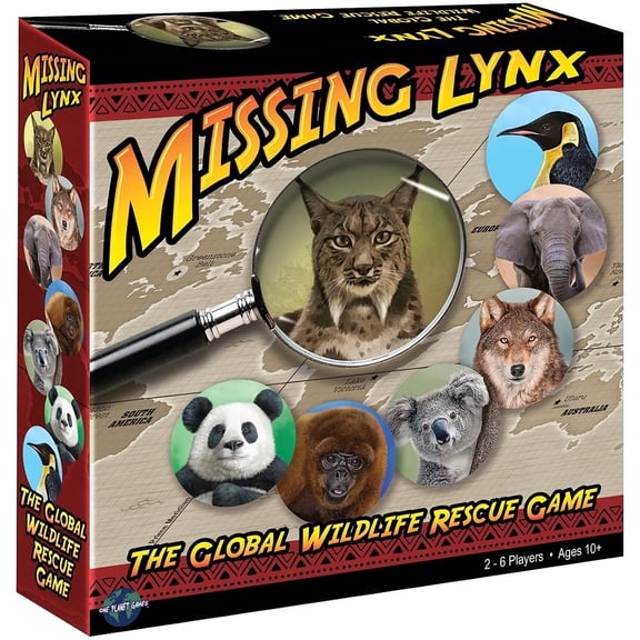 Continuum Games: Missing Lynx - Wildlife Rescue Board Game, Mystery & Adventure, Clue Cards, Save Global Endanger Animals, Family Kids 10+, 2-4 Player