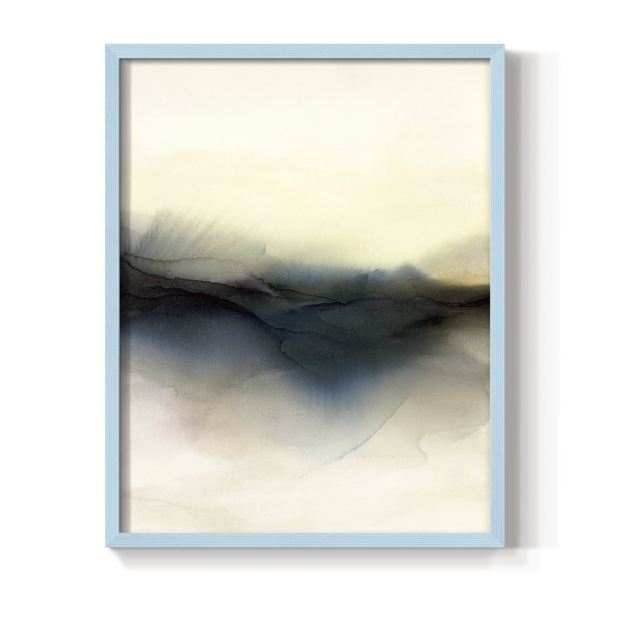 Continuum I Framed Print in Blue Solid Wood Framed Print No Nail Hanging