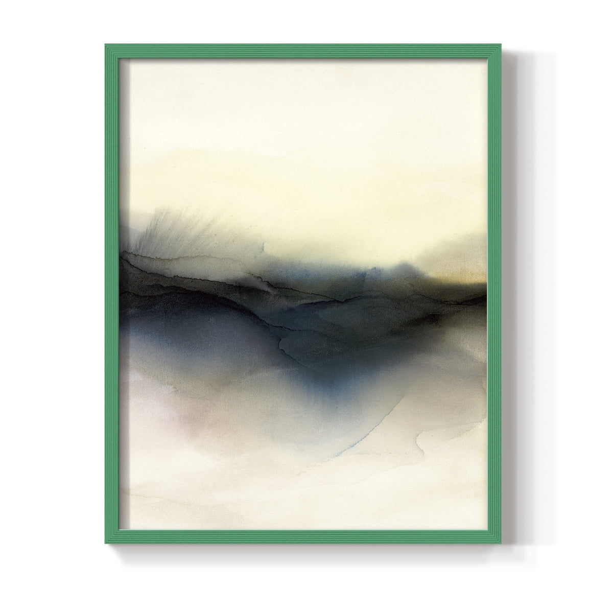 Continuum I Framed Print in Green Solid Wood Framed Print No Nail Hanging
