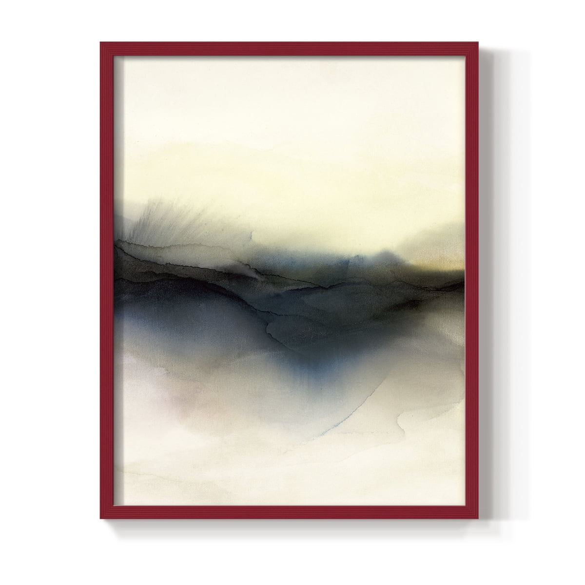 Continuum I Framed Print in Red Solid Wood Framed Print No Nail Hanging