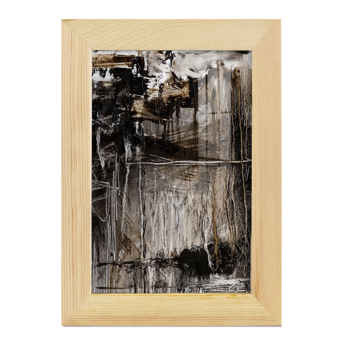 Continuum II -Framed Print w/glass-Natural Wood
