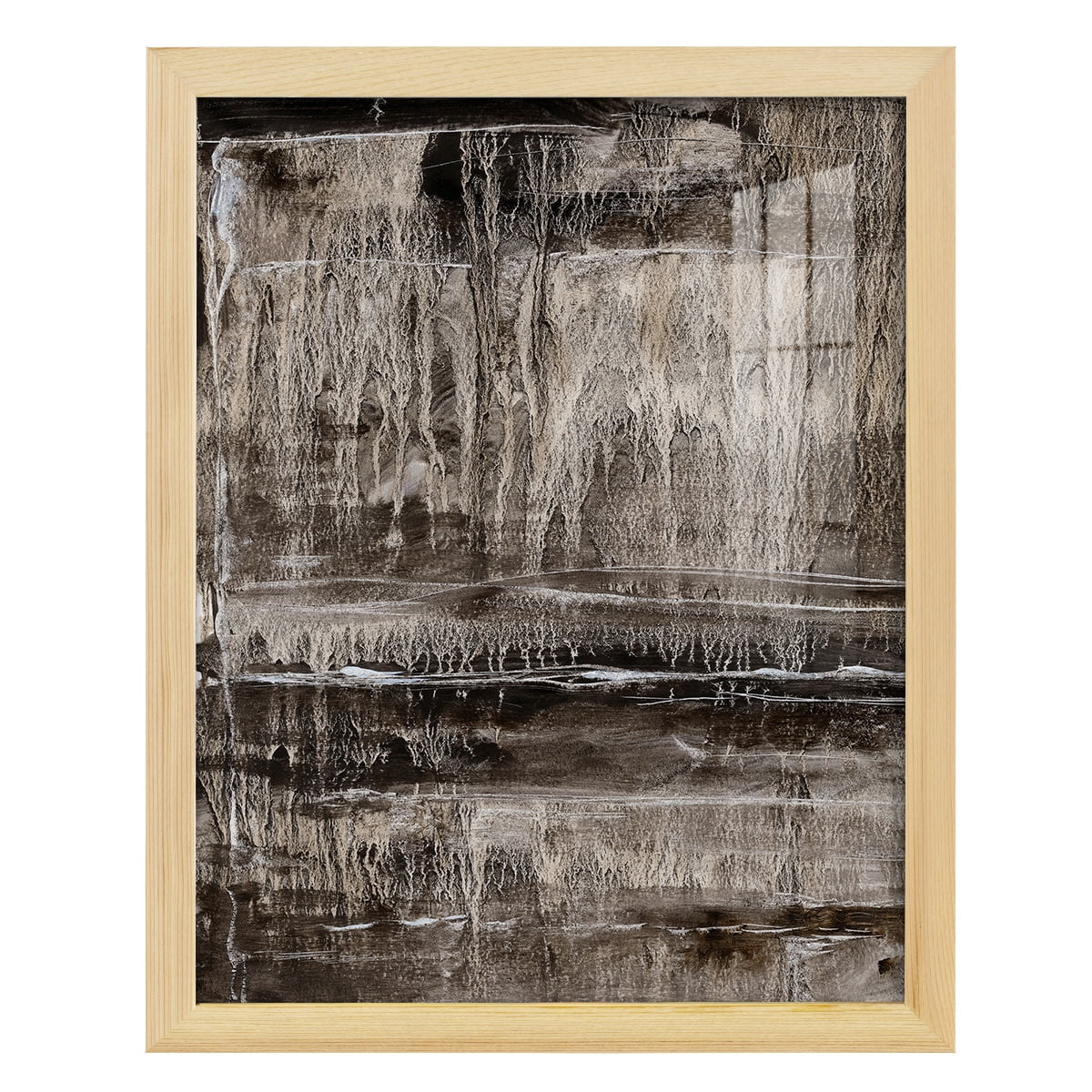 Continuum III -Framed Print w/glass-Natural Wood