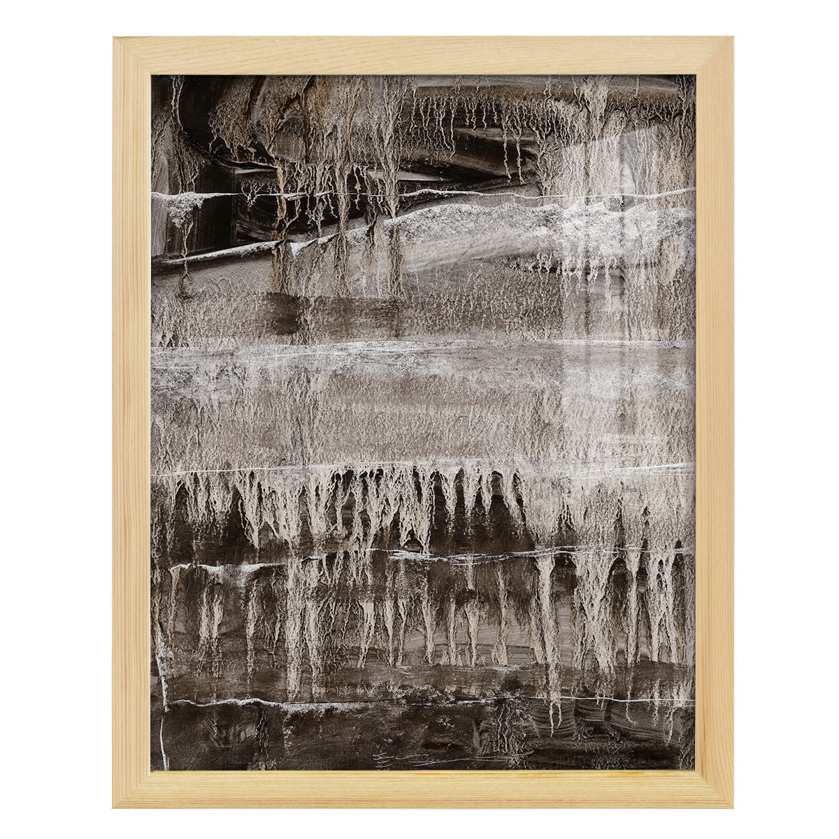Continuum IV -Framed Print w/glass-Natural Wood