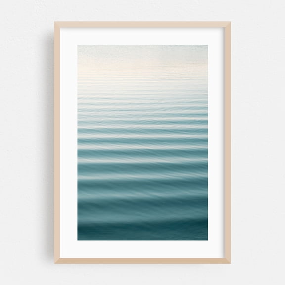 Continuum - Photography Waves Ocean Water Minimalist Coast Nature Abstract Oak Framed Wall Art Print 5 x 7 inches