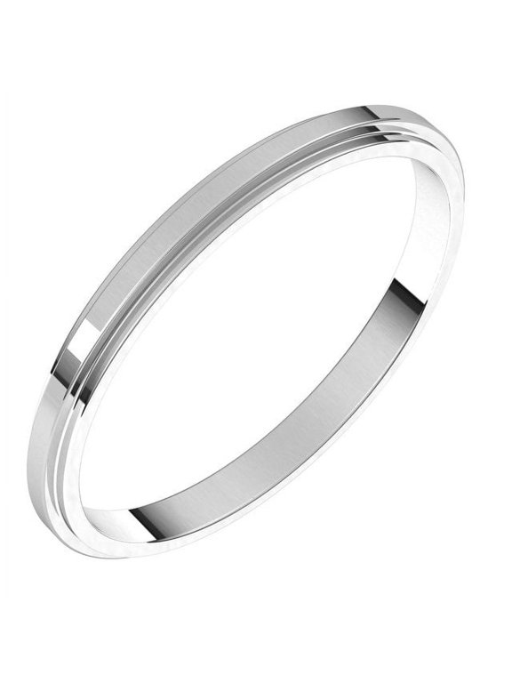 Continuum Sterling Silver 2 mm Stepped-Edge Flat Band Size 11.5 - Sterling Silver Fine Jewelry | Jewelry by Sweet Pea