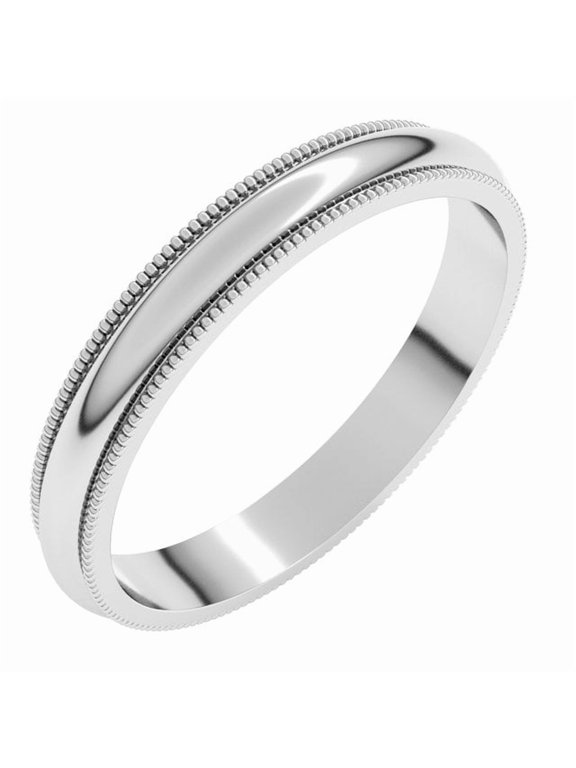 Continuum Sterling Silver 3 mm Milgrain Half Round Band Size 8 - Sterling Silver Fine Jewelry | Jewelry by Sweet Pea