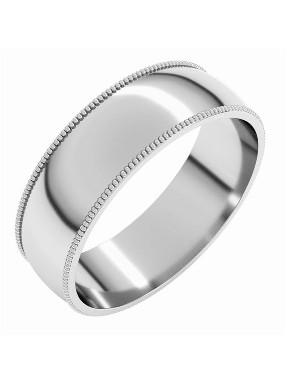 Continuum Sterling Silver 6 mm Milgrain Comfort-Fit Half Round Band Size 9.5 - Sterling Silver Fine Jewelry | Jewelry by Sweet Pea