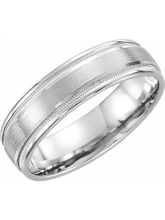 Continuum Sterling Silver 8 mm Milgrain Edge Comfort-Fit Flat Band Size 7 - Sterling Silver Fine Jewelry | Jewelry by Sweet Pea
