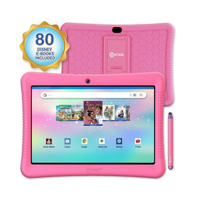 Contixo 10″ 64GB Android Kids Tablet with 80+ Disney Storybooks & Stickers