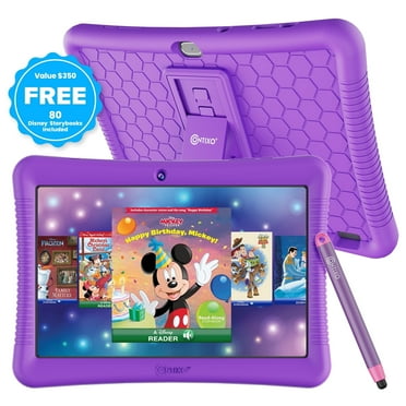 Contixo 10" Kids Tablet, 2025 Model, 80 FREE Disney Storybooks, Educational Android Tablet for Kids 3-12, 32GB, Parental Controls, Kid-Proof Case with Kickstand & Stylus - Purple