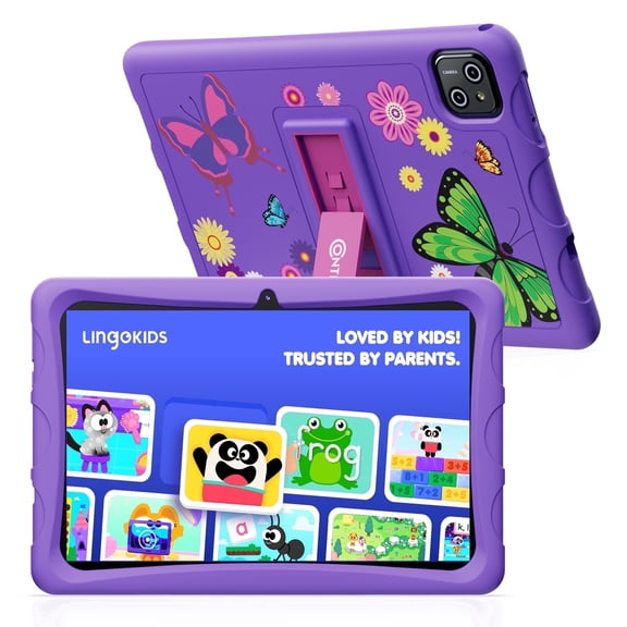 Contixo 10" Kids Tablet 2025 Model with Epic! & Lingokids, Educational Android Tablet for Kids 3-12, 32GB, Parental Controls, Kid-Proof Case with Kickstand – Purple