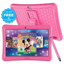 Contixo 10" Kids Tablet, 2025 Model, 80 FREE Disney Storybooks, Educational Android Tablet for Kids 3-12, 32GB, Parental Controls, Kid-Proof Case with Kickstand & Stylus - Pink