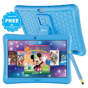Contixo 10" Kids Tablet, 2025 Model, 80 FREE Disney Storybooks, Educational Android Tablet for Kids 3-12, 32GB, Parental Controls, Kid-Proof Case with Kickstand & Stylus - Blue