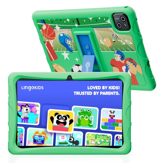 Contixo 10" Kids Tablet, 2025 Model, 32GB, Educational Android Tablet for kids 3-12, Parental Controls, Kid-Proof Case with Kickstand, Android 13 - Green