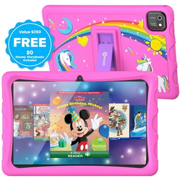 Contixo 10" Kids Tablet, 2025 Model, 80 FREE Disney eBooks, 32GB, Educational Android Tablet for kids 3-12, Parental Controls, Kid-Proof Case with Kickstand, Android 13 - Pink