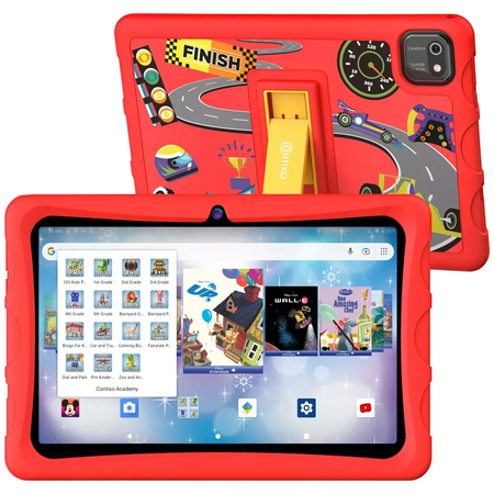Contixo K103A Kids Tablets, Educational Tablets for Kids with Kid-Proof Tablet Case, 10", Red