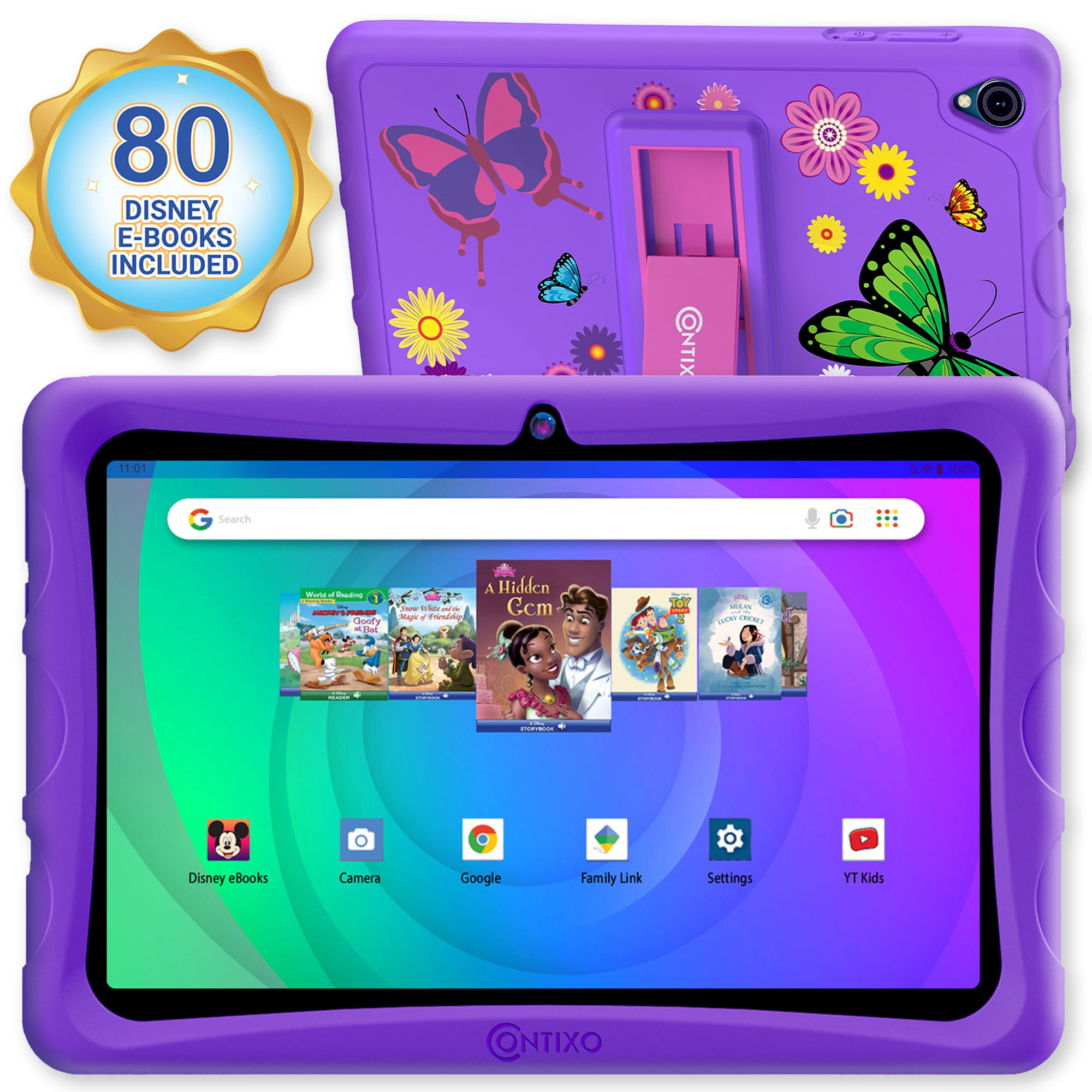 Contixo 10" Kids Tablet 64GB, Includes 80+ DisneyStorybooks, KidProof Case with Kickstand