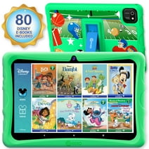 Contixo 10" Kids Tablet 64GB, Includes 80+ DisneyStorybooks, Kid-Proof Case with Kickstand, Powered by Android 13 + Octa-Core 2.0, 4GB RAM (2024 Model) - Green