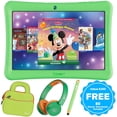 thumbnail image 1 of Contixo 10" Kids Tablet Bundle, 80 FREE Disney eBooks, Bluetooth Headphones, Case, Stylus, 32GB, Parental Controls, Tablet for kids 3-7 - Green, 1 of 11