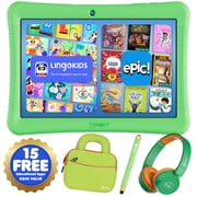 Contixo K102 Kids Tablets Bundle, Educational Tablets for Kids with Case, Stylus, Headphones, and Bag, 10”, Green