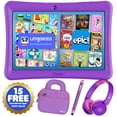 thumbnail image 1 of Contixo K102 Kids Tablets Bundle, Educational Tablets for Kids with Case, Stylus, Headphones, and Bag, 10”, Purple, 1 of 11