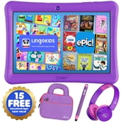 Contixo K102 Kids Tablets Bundle, Educational Tablets for Kids with Case, Stylus, Headphones, and Bag, 10 , Purple