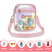 Contixo 10" Kids Tablet Clear Backpack - Stadium Approved Over the Shoulder Bag, Pink