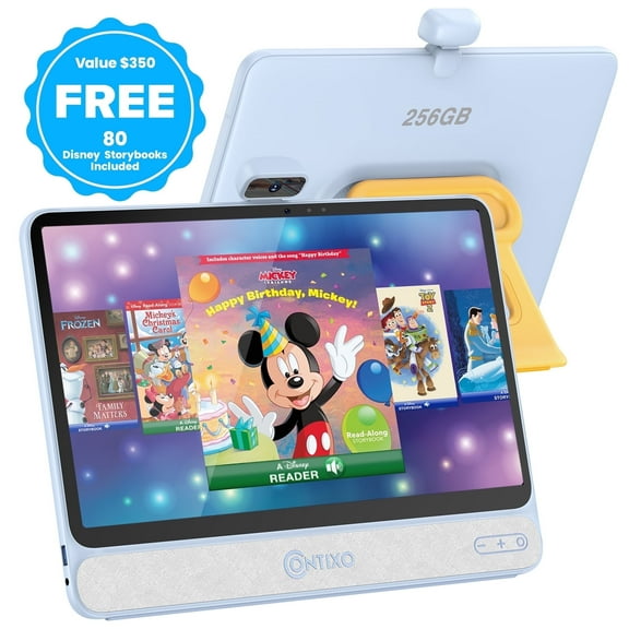 Contixo 15.6" Kids Tablet, 2025 Model, 80 FREE Disney eBook, 256GB, 8GB RAM, Dual Camera, Android 11, Desktop PC - Plug-In Required