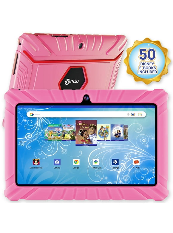 Contixo 7 Inch Kids Learning Tablet V8-2 Android 8.1 Bluetooth WiFi Camera for Children Infant Toddlers Kids 32GB Bluetooth Parental Control, Touch screen w/ Pre-Installed Learning Apps, Pink