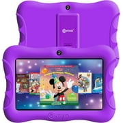 Contixo 7 inch Kids Tablet, Tablet for Kids with 50 Free Disney E-Books,Parental Controls, Dual Cameras, WiFi, Bluetooth, Shockproof Case, Gift for Kids, Purple