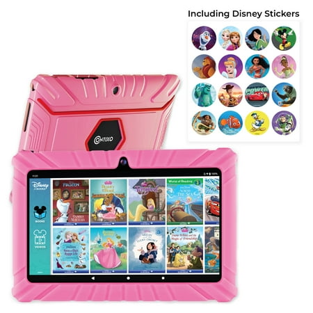 Contixo 7" Kids Tablet with 50 Disney eBooks,Parental Controls, Dual Cameras, Pink