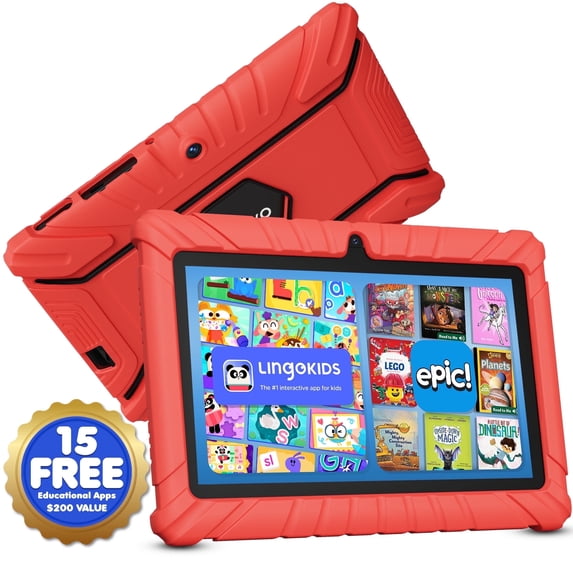 Contixo Kids Tablets 2026, Android Tablet for Kids with Parental Controls, 32GB Storage, 7", Red