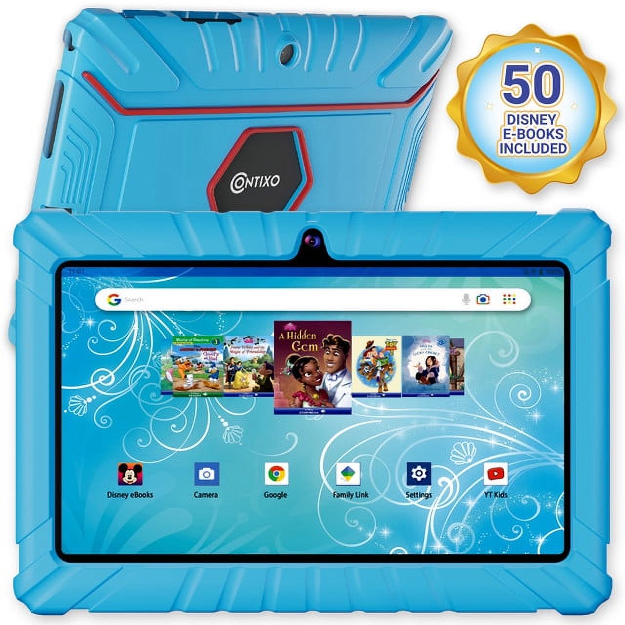 Contixo 7" Kids Tablet 32GB, 50+ Disney Storybooks, Kid-Proof Case (2023 Model) - Blue - image 1 of 13