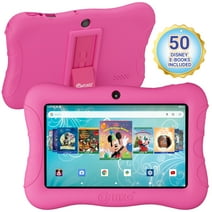 Contixo 7" Kids Tablet 32GB, 50+ Disney Storybooks, Protective Case w/ Kickstand (2024 Model) - Pink