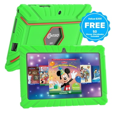 Contixo 7" Kids Tablet, Ages 3-7, 50  Disney eBooks, Kid-Proof Case, Android Tablet, Parental Controls, 32GB - Green