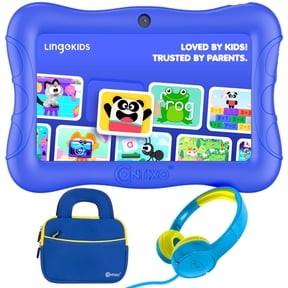Contixo 7-Inch Kids Tablets Bundle, Educational Android Tablet with Headphones and Carrying Sleeve, Dark Blue
